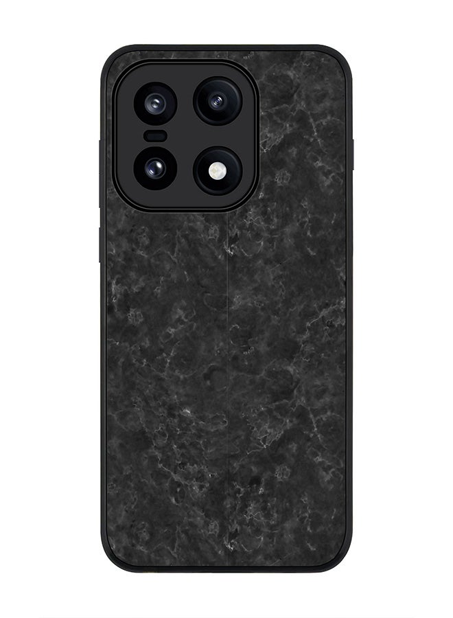 For OnePlus 15 Case,Slim fit Camera Protection, Shockproof Thin Phone cover  - Marble Texture Black